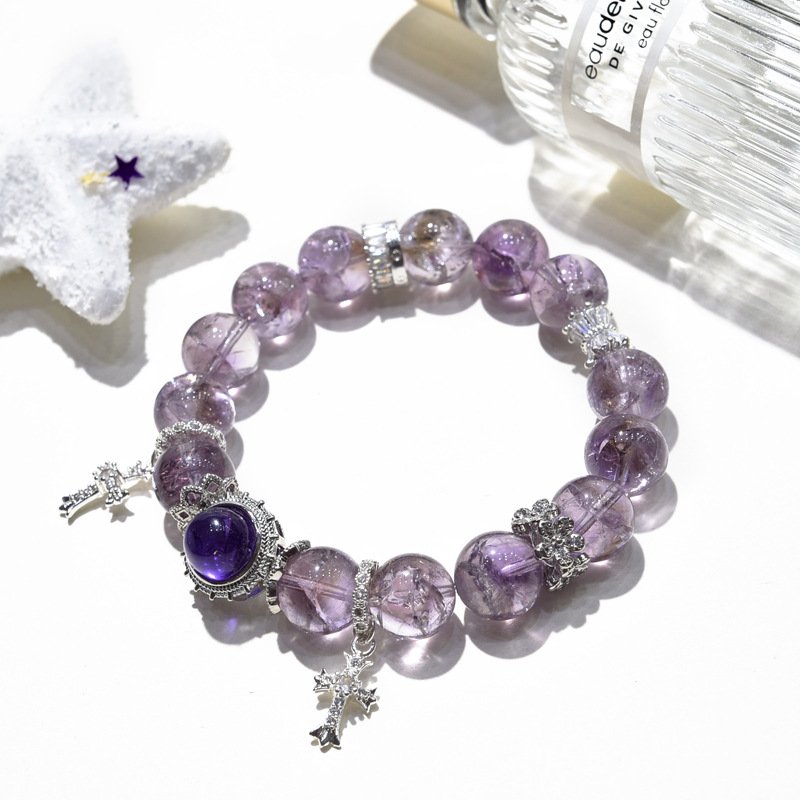 Natural Purple Azeztulite Bracelet