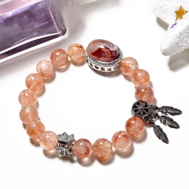 Egg-Shape Design Red Gel Flower Bracelet
