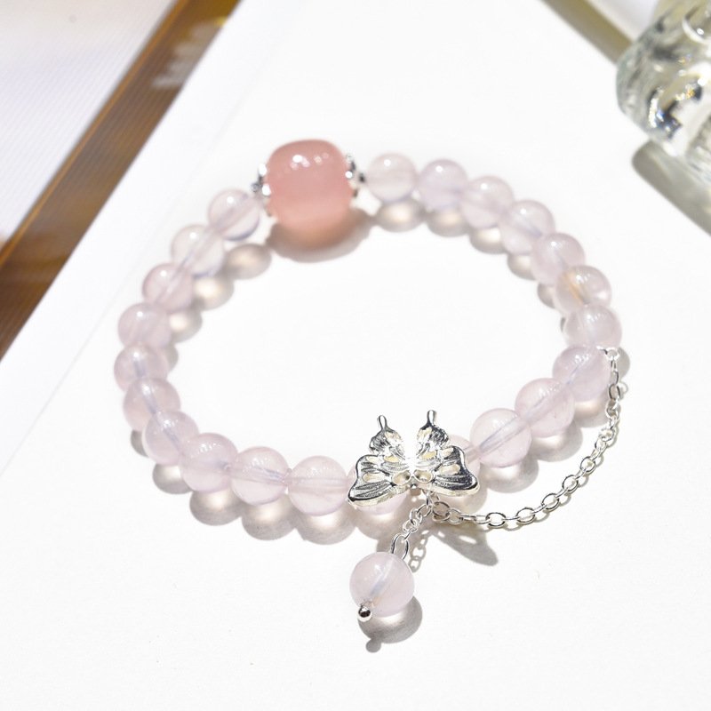 Natural Pink Quartz Bracelet – Minimalist Design