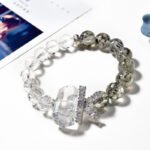 Original Black Tourmaline and White Crystal Bracelet