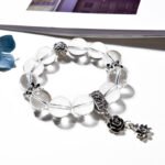 Natural White Quartz Beaded Bracelet