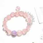 Natural Rose Quartz Heart Bracelet