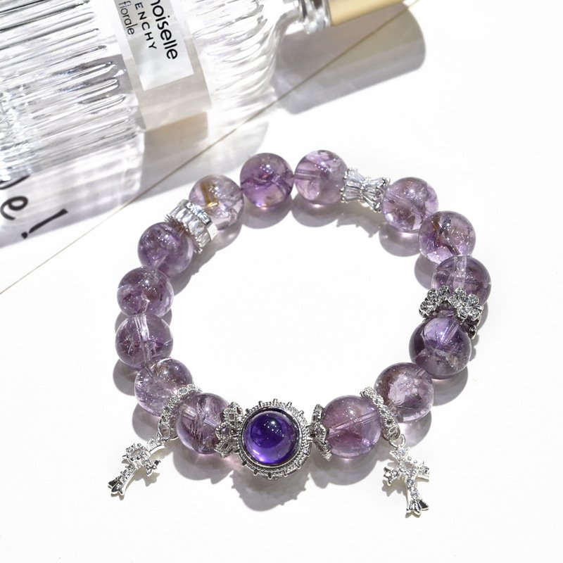 Natural Purple Azeztulite Bracelet