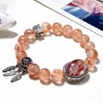 Egg-Shape Design Red Gel Flower Bracelet