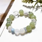 Natural Xiuyu Jade “Green Tea Latte” Bracelet
