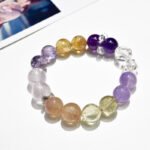 Natural Multi-Stone Bracelet – Amethyst, Citrine & Rose Quartz