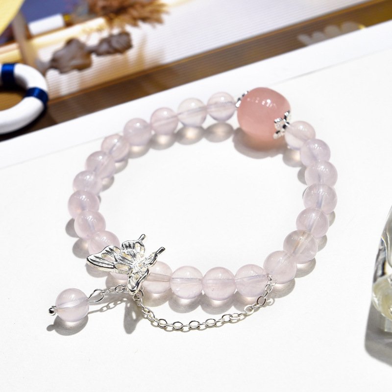 Natural Pink Quartz Bracelet – Minimalist Design