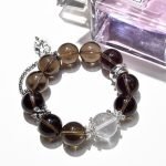 Natural Tea Crystal Bracelet – Large Beads