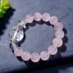 Natural Pink Quartz and White Quartz Fox Bracelet