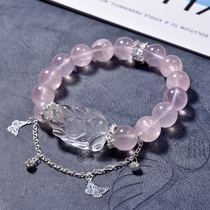 Natural Pink Quartz Nine-Tailed Fox Bracelet