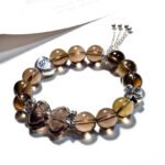 Natural Tea Quartz Bracelet with Bow Accent