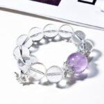 Natural White Quartz & Amethyst Bracelet
