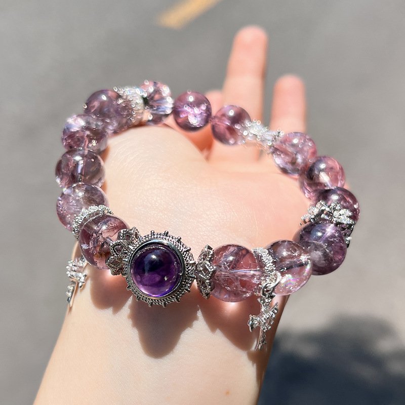 Natural Purple Azeztulite Bracelet