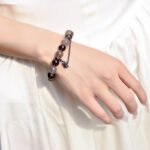 Black Bone Crystal & Tea Crystal Bracelet – Unisex Design