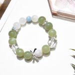 Natural Xiuyu Jade “Green Tea Latte” Bracelet