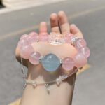 Natural Pink Quartz Nine-Tailed Fox Bracelet