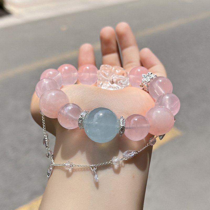 Natural Pink Quartz Nine-Tailed Fox Bracelet