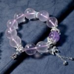 Natural Rose Quartz Bracelet with Bow Accents
