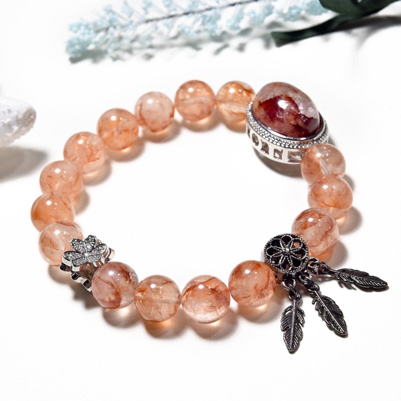 Egg-Shape Design Red Gel Flower Bracelet