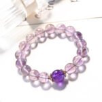 Natural Amethyst & Purple Rabbit Hair Crystal Bracelet – Simple & Elegant Korean Style
