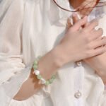 Natural Xiuyu Jade “Green Tea Latte” Bracelet