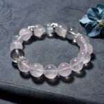 Starlight Pink Quartz Bracelet – Butterfly Charm Design