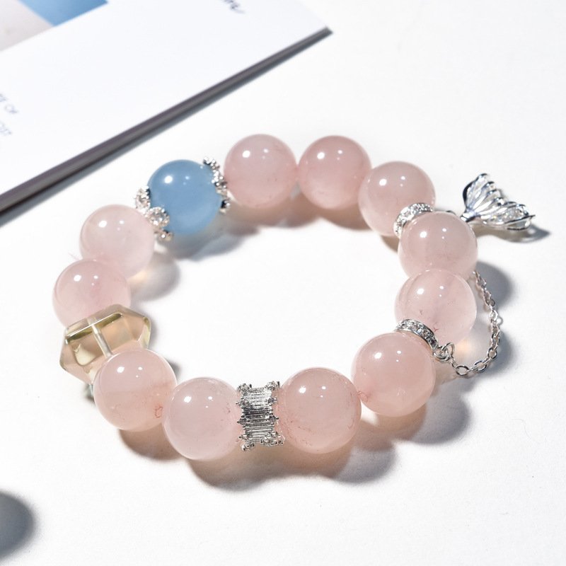 Natural Pink Quartz Fish Tail Bracelet