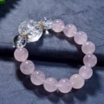 Natural Pink Quartz and White Quartz Fox Bracelet