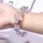 Lavender Amethyst & White Crystal Bracelet