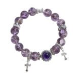 Natural Purple Azeztulite Bracelet
