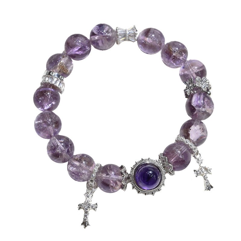 Natural Purple Azeztulite Bracelet