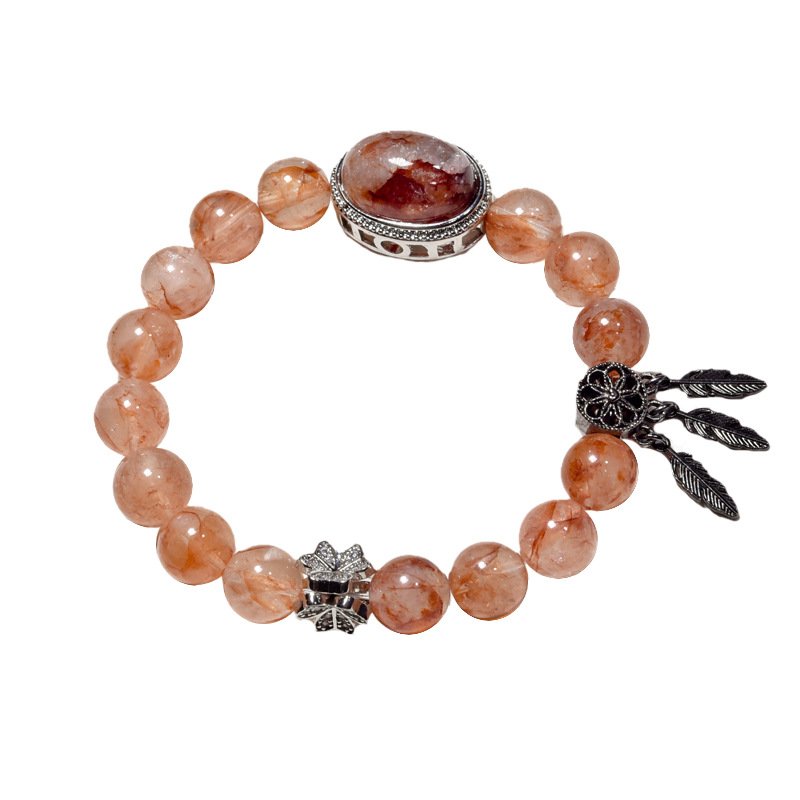 Egg-Shape Design Red Gel Flower Bracelet