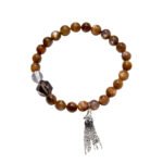 Golden Bone Crystal Bracelet with Tassel Design