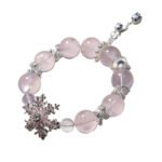 Natural Rose Quartz Bracelet – Fashion Snowflake Design for Attracting Love
