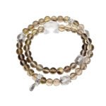 Copper Shunfa Multi-Wrap Natural Tea Crystal Bracelet with White Crystal Fox – Fresh Korean Style