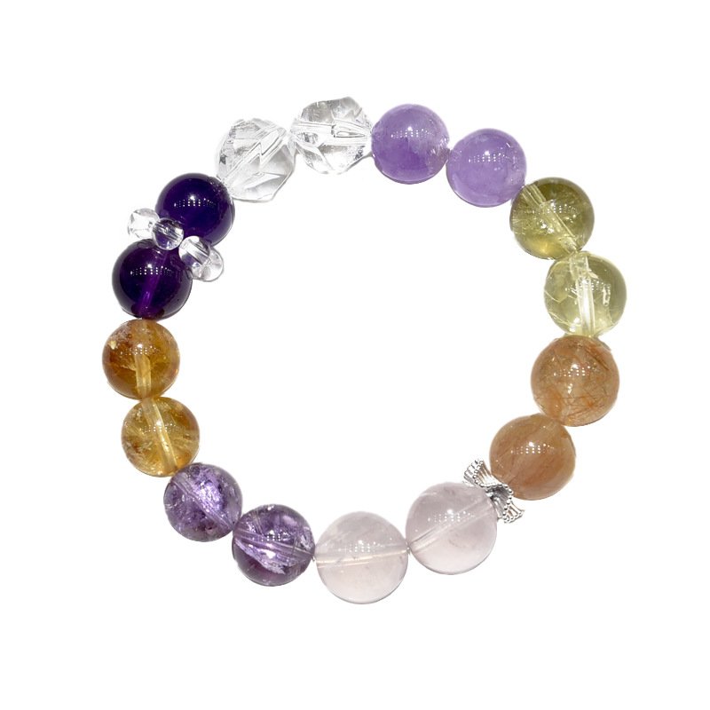 Natural Multi-Stone Bracelet – Amethyst, Citrine & Rose Quartz