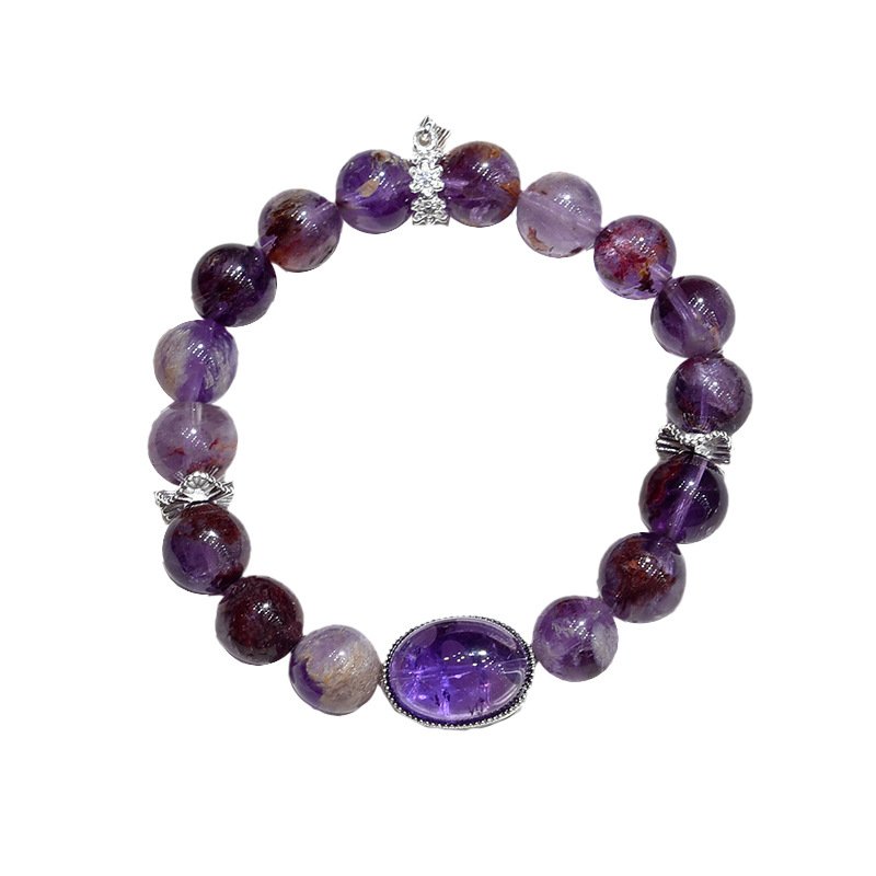 Original Design Purple Phantom and Titanium-Infused Amethyst Bracelet