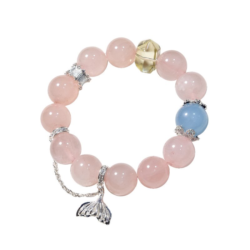Natural Pink Quartz Fish Tail Bracelet