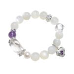 Natural White Moonstone & Quartz Bracelet