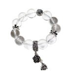 Natural White Quartz Beaded Bracelet