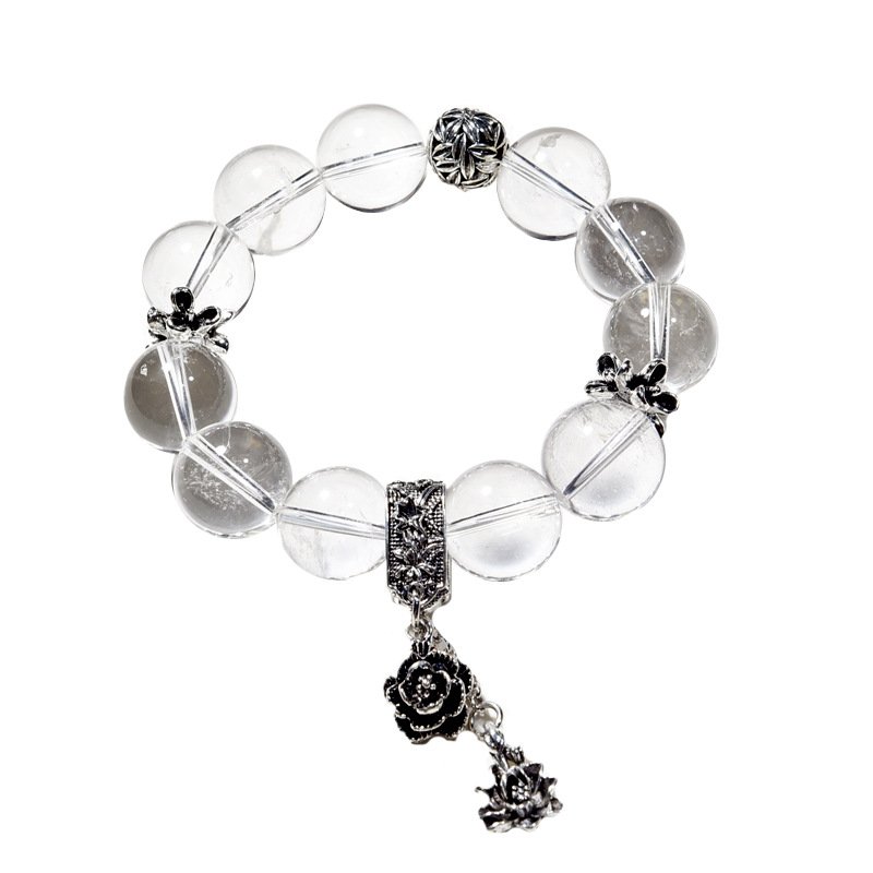 Natural White Quartz Beaded Bracelet