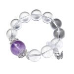 Natural White Quartz & Amethyst Bracelet