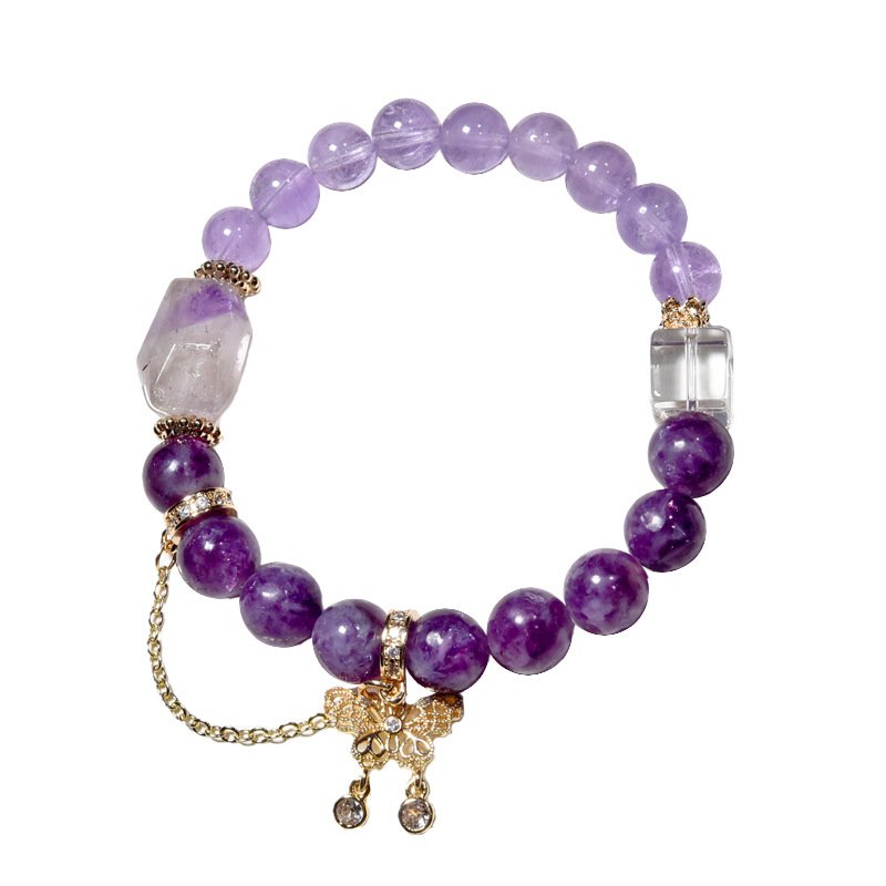 Natural Lavender Amethyst & Lepidolite Bracelet