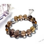 Natural Tea Quartz Bracelet with Bow Accent