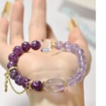 Natural Lavender Amethyst & Lepidolite Bracelet