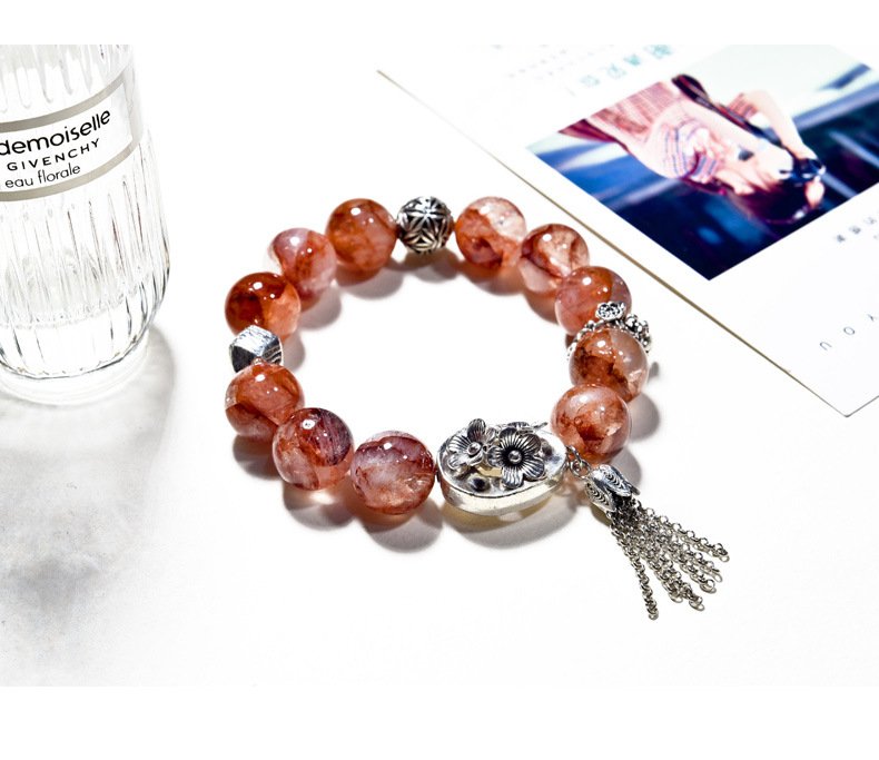 Original Design Red Jelly Flower Crystal Bracelet