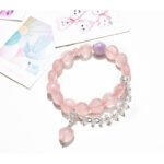 Natural Rose Quartz Heart Bracelet