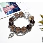 Natural Tea Crystal Bracelet – Large Beads