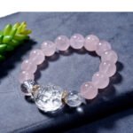 Natural Pink Quartz and White Quartz Fox Bracelet