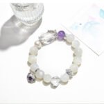 Natural White Moonstone & Quartz Bracelet